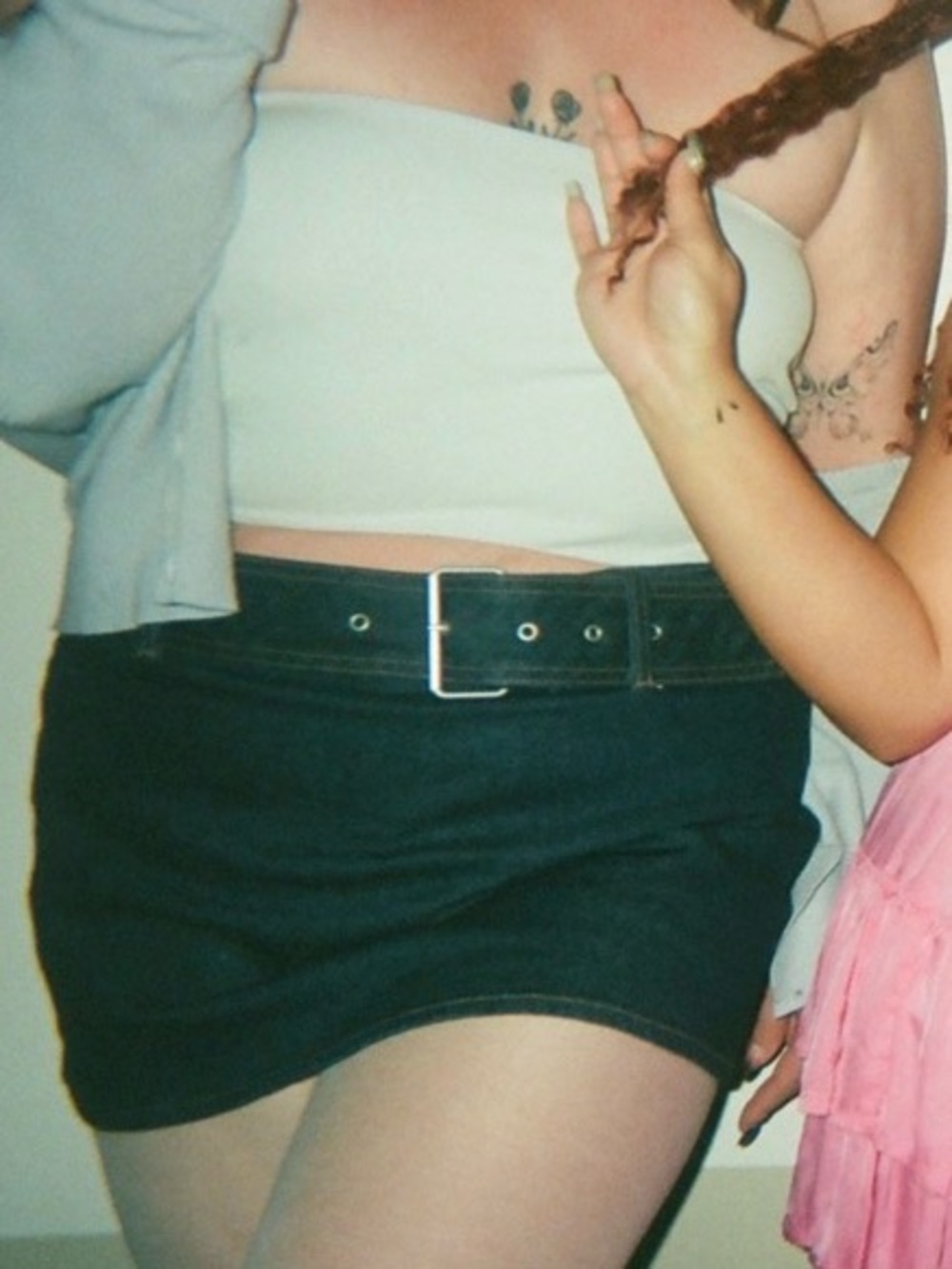 Abercrombie & Fitch Womenโs denim mini skirt (skort)